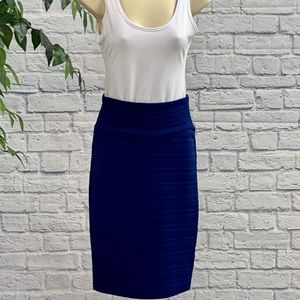 LuLaRoe Blue Textured Pencil Skirt, XS, Office to Evening
